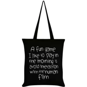 Grindstore Avoid Interaction With The Human Filth Tote Bag (One Size) (Black) - Black