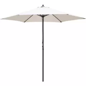 2.8m Patio Umbrella Parasol Outdoor Table Umbrella 6 Ribs Off-White - Outsunny