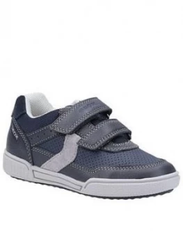 Geox Boys Poseido Strap Trainer, Navy/Grey, Size 13 Younger