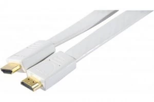 1.8m High Speed HDMI White Flat Cable