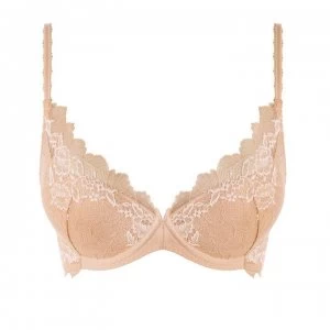 Wacoal Lace Perfection Underwired Plunge Bra - CAC Cafe Creme