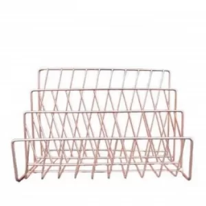 Wire Letter Rack Rose Gold Electroplated 26cm