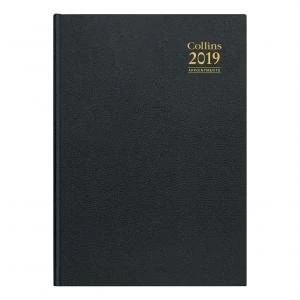 Collins A40 A4 2019 Appointment Diary Week to View Black Ref A40 2019