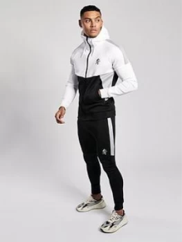 Gym King Chiba Full Zip Hoodie Tracksuit - White/Black/Grey, White/Black/Grey Size M Men