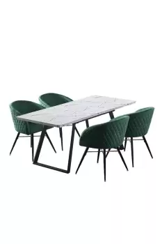 'Vittorio Toga' LUX Dining Set with a Table & Chairs Set of 4