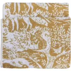 Winter Woods Animal Cotton Jacquard Hand Towel 50x85cm Ochre - Ochre - Furn.