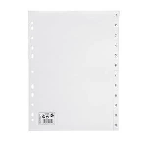 5 Star Index Multipunched 120 micron Polypropylene 1 12 A4 White