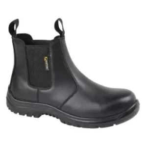 Grafters Mens Leather Safety Boots (14 UK) (Black) - Black