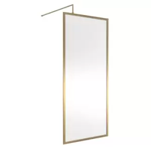 Hudson Reed Full Outer Frame Wetroom Screen 1950x900x8mm - Brushed Brass