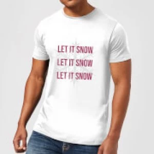 Let It Snow Mens Christmas T-Shirt - White - 4XL
