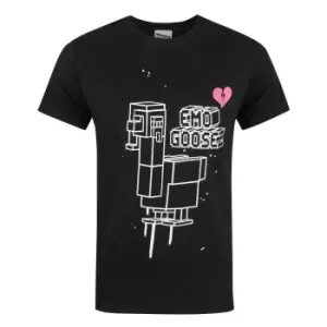 Crossy Road Official Mens Emo Goose T-Shirt (S) (Black)