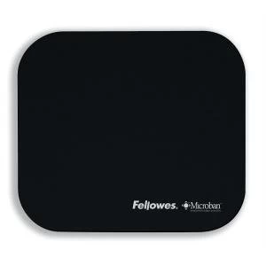 Fellowes Microban Antibacterial Mouse Pad with Non Slip Base Black