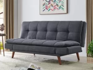 Duncan Fabric Sofa Bed With Adjustable Armrests and Wooden Legs