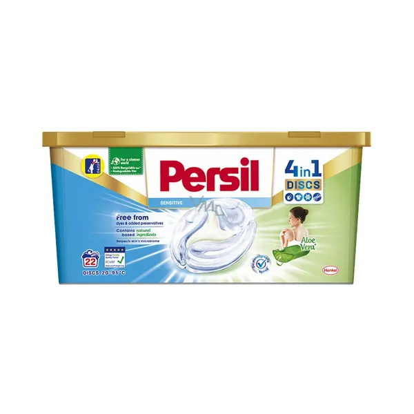 Persil Sensitive 4-in-1 Laundry Washing Detergent Discs 22x Discs