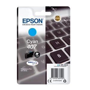 Epson Keyboard 407 Cyan Ink Cartridge