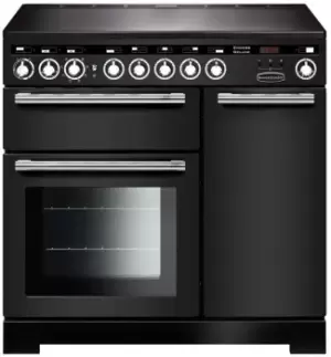 Rangemaster EDL90EICB/C Encore Deluxe Charcoal Black with Chrome Trim 90cm Induction Range Cooker