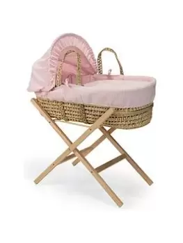 Clair De Lune Waffle Pink Palm & Natural Folding Stand, Pink