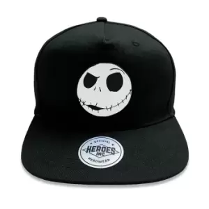 Nightmare Before Christmas Jack Skellington Face Snapback Cap (One Size) (Black/White)