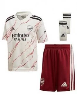 Adidas Arsenal Infant 20/21 Away Mini Kit, Red/White, Size 5-6 Years