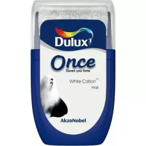 Dulux Once White Cotton Matt Emulsion Paint 30ml