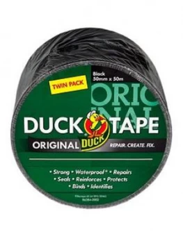 Duck Tape Duck Tape Original 50Mm X 50M Black (2) Twin Pack