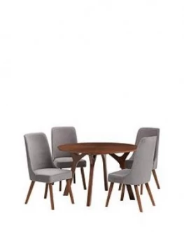 Julian Bowen Huxley 120 Cm Round Dining Table And 4 Chairs