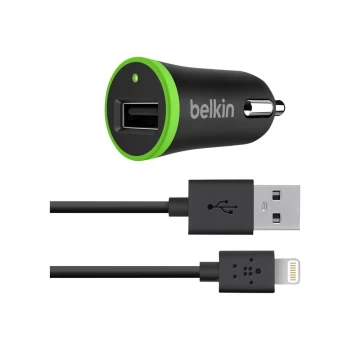 Belkin 2.4 A Dual Car Charger with Lightning Cable - Black