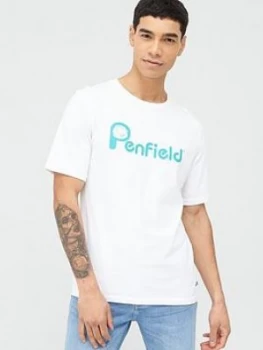 Penfield Apremont Large Logo T-Shirt - White, Size S, Men