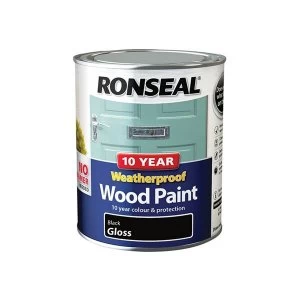 Ronseal 10 Year Weatherproof Wood Paint White Satin 750ml