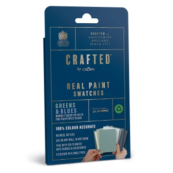 CRAFTED by Crown 100% Accurate Pure Paint Testers Green & Blue Colour Families 8 Pack
