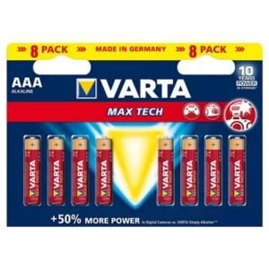 Varta Longlife Max Power Non rechargeable AAA Battery Pack of 8