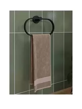 Croydex Metra Black Matt Towel Ring
