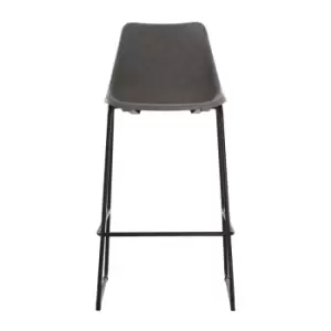 Bar Stool in Vintage Ash Faux Leather with Black Legs