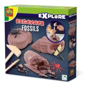 SES CREATIVE Childrens Explore Excavate Fossils, Unisex, Four Years and Above, Multi-colour (25066)