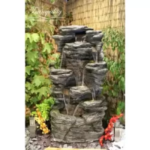 8 Fall Slate Stone Fall Solar Powered Water Feature