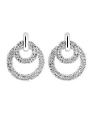 Simply Silver Double Ring Drop Earring