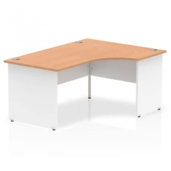 Trexus Desk Crescent Right Hand Panel End 1600x800mm Oak Top White