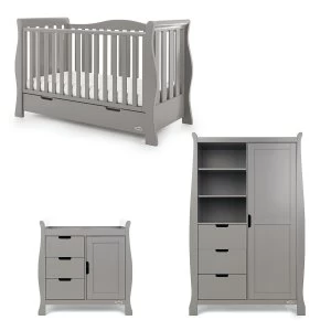 Obaby Stamford Luxe Sleigh 3 Piece Room Set Taupe Grey