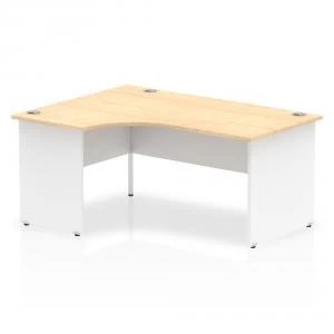 Trexus Desk Crescent Left Hand Panel End 1600x800mm Maple Top White