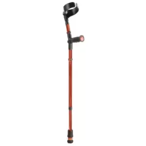 Closed Cuff Soft Grip Double Adjustable Crutch - Red (Single)