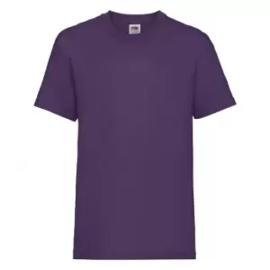 Fruit Of The Loom Childrens/Kids Unisex Valueweight Short Sleeve T-Shirt (7-8) (Purple)