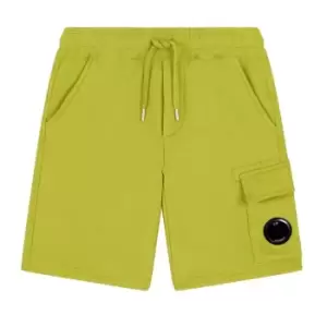 CP COMPANY Boys Lens Fleece Shorts - Yellow
