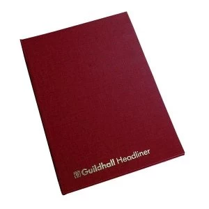 Guildhall 38 Series Headliner Account Book with 6 Cash Columns and 80 Pages Maroon
