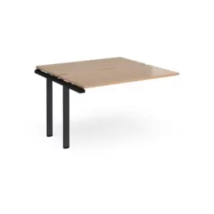 Bench Desk Add On 2 Person Rectangular Desks 1200mm Beech Tops With Black Frames 1200mm Depth Adapt