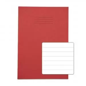 RHINO A4 Exercise Book 32 Pages 16 Leaf Red 12mm Lined VDU014-80-4