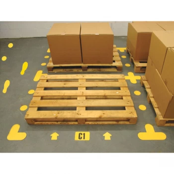 Beaverswood Floor Signal Markers - T - 200 x 300mm - Yellow - Pack...