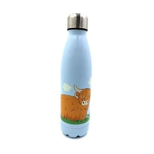Highland Coo Cow Reusable Stainless Steel Hot & Cold Thermal Insulated Drinks Bottle 500ml