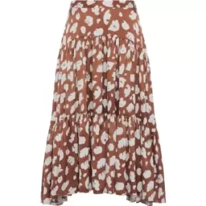 French Connection Aimee Tiered Midi Skirt - Brown