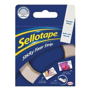 Sellotape 25mm x 3m Sticky Fixers Strip on a Roll Single