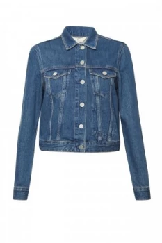 French Connection Micro Western Denim Jacket Blue